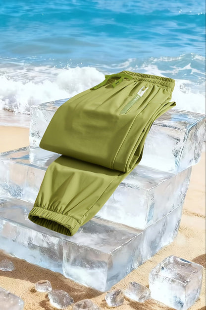 Męskie spodnie dresowe Regular Fit – letni styl casual, luźne z kieszeniami i sznurkiem w pasie
