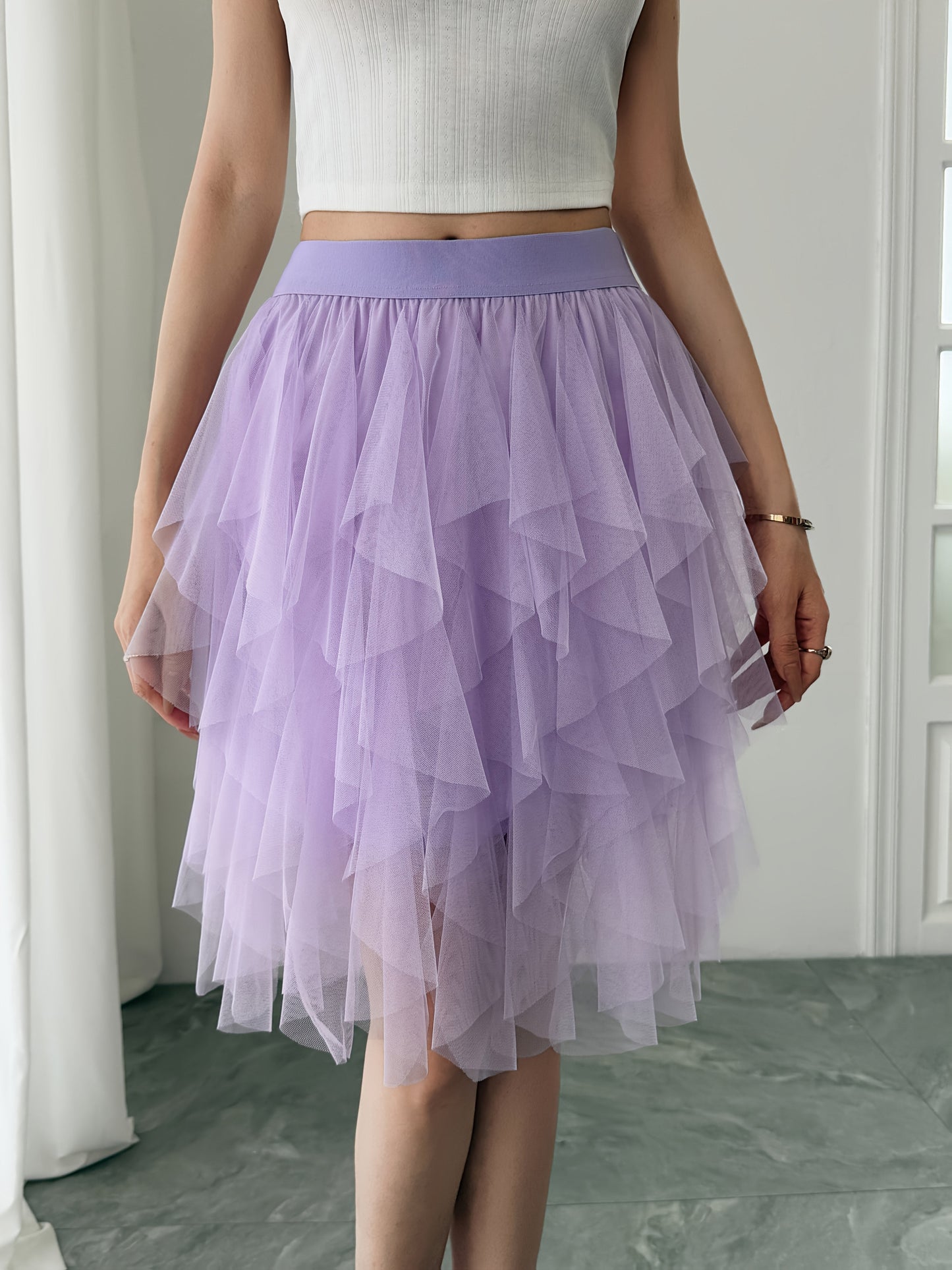 Damen Tüllrock Kurz Mehrlagig Flatternd Eleganter Stil – Perfekt für Party und Alltag