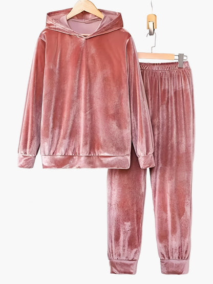 Conjunto de casa casual para mujer con sudadera con capucha y pantalón de jogging – Conjunto cómodo de lounge y entrenamiento