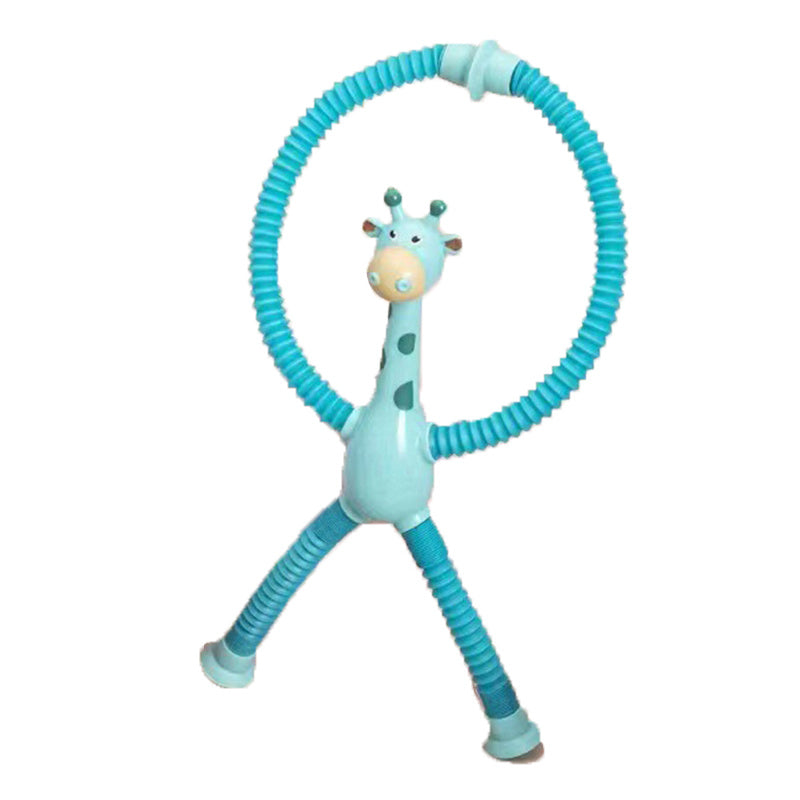 Kinder cartoon giraffe fidget speelgoed – telescopische zuignap anti-stress speelfiguur – unisex, sensorisch leerspeelgoed