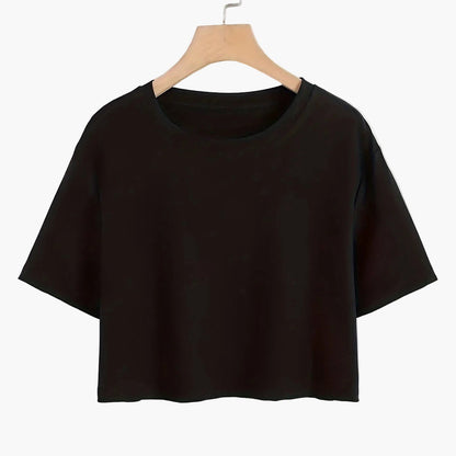 Damen Crop Top T-Shirt Casual für Sommer – Kurze Ärmel, Rundhals, Freizeitmode