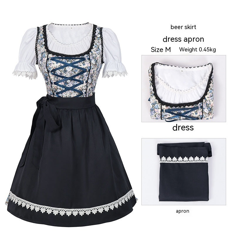 Damska sukienka Dirndl w tradycyjnym stylu ludowym na Oktoberfest i występy sceniczne