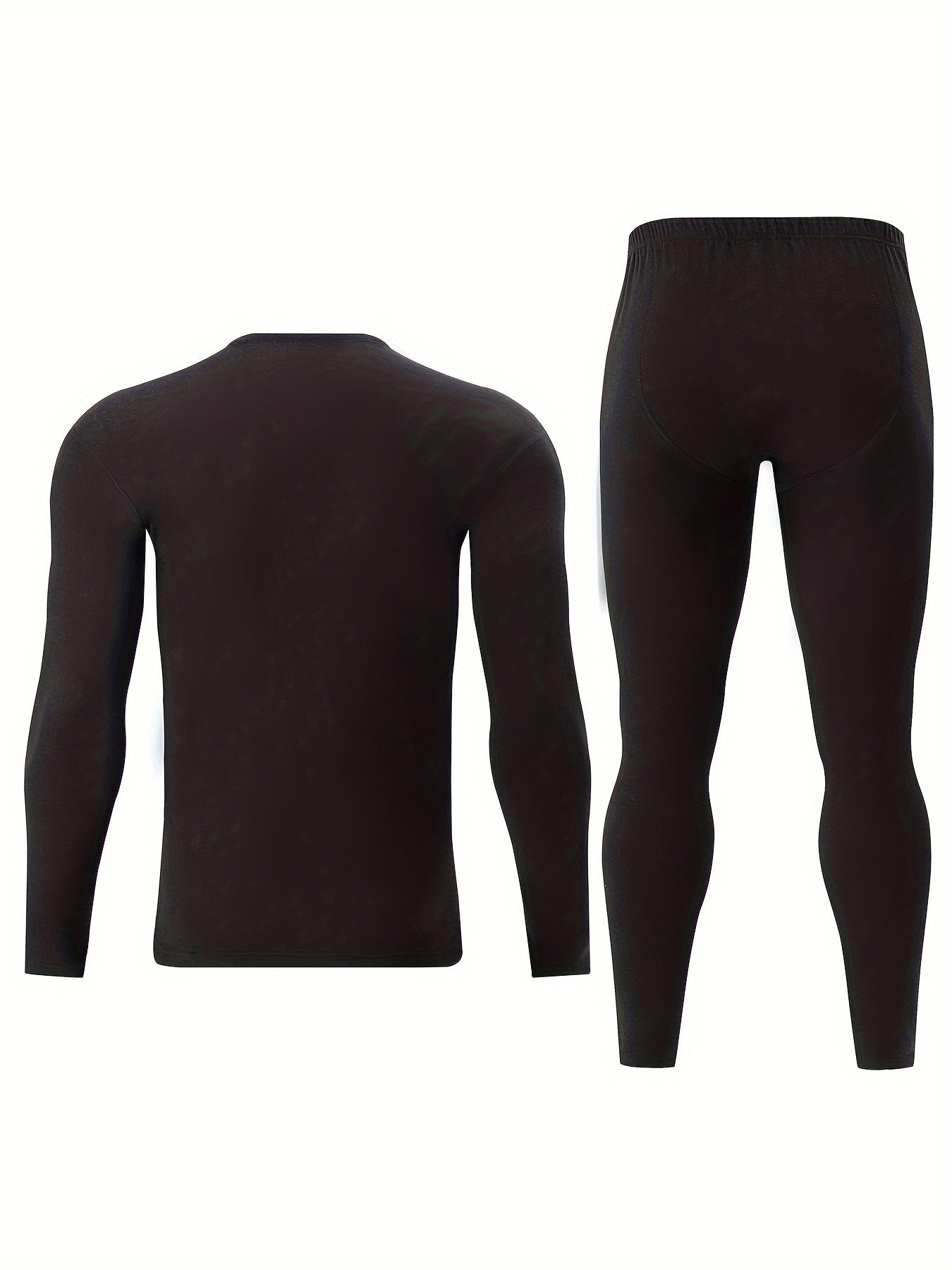 Thermo Unterwäsche Set Herren langärmliges Oberteil & lange Hose Schwarz