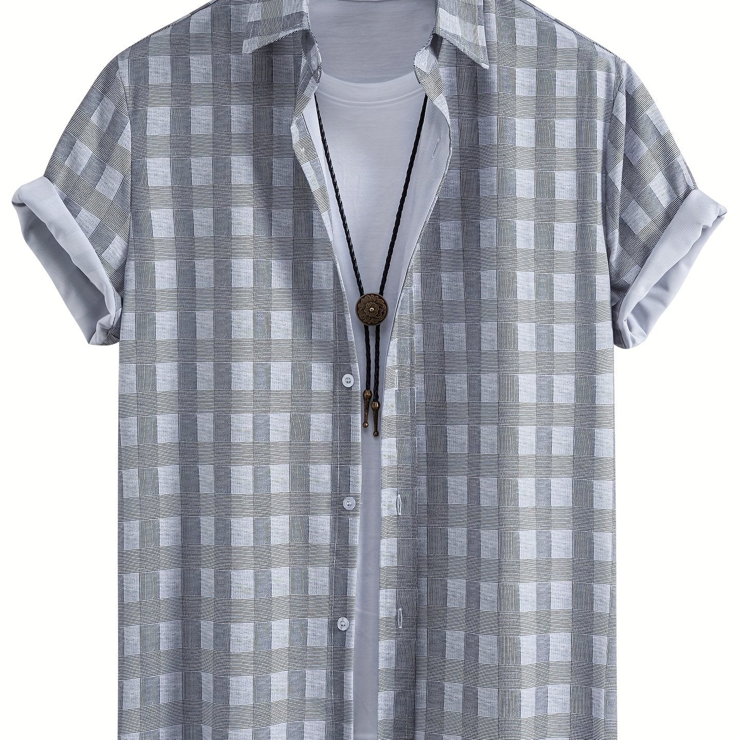 Chemise de villégiature à manches courtes pour homme avec imprimé coquillages – Look estival maritime pour la plage et les loisirs