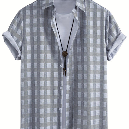 Chemise de villégiature à manches courtes pour homme avec imprimé coquillages – Look estival maritime pour la plage et les loisirs
