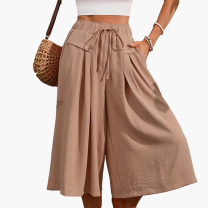 Dames Elegante Culottebroek met wijd been en nepkoord – Perfect voor de zomer