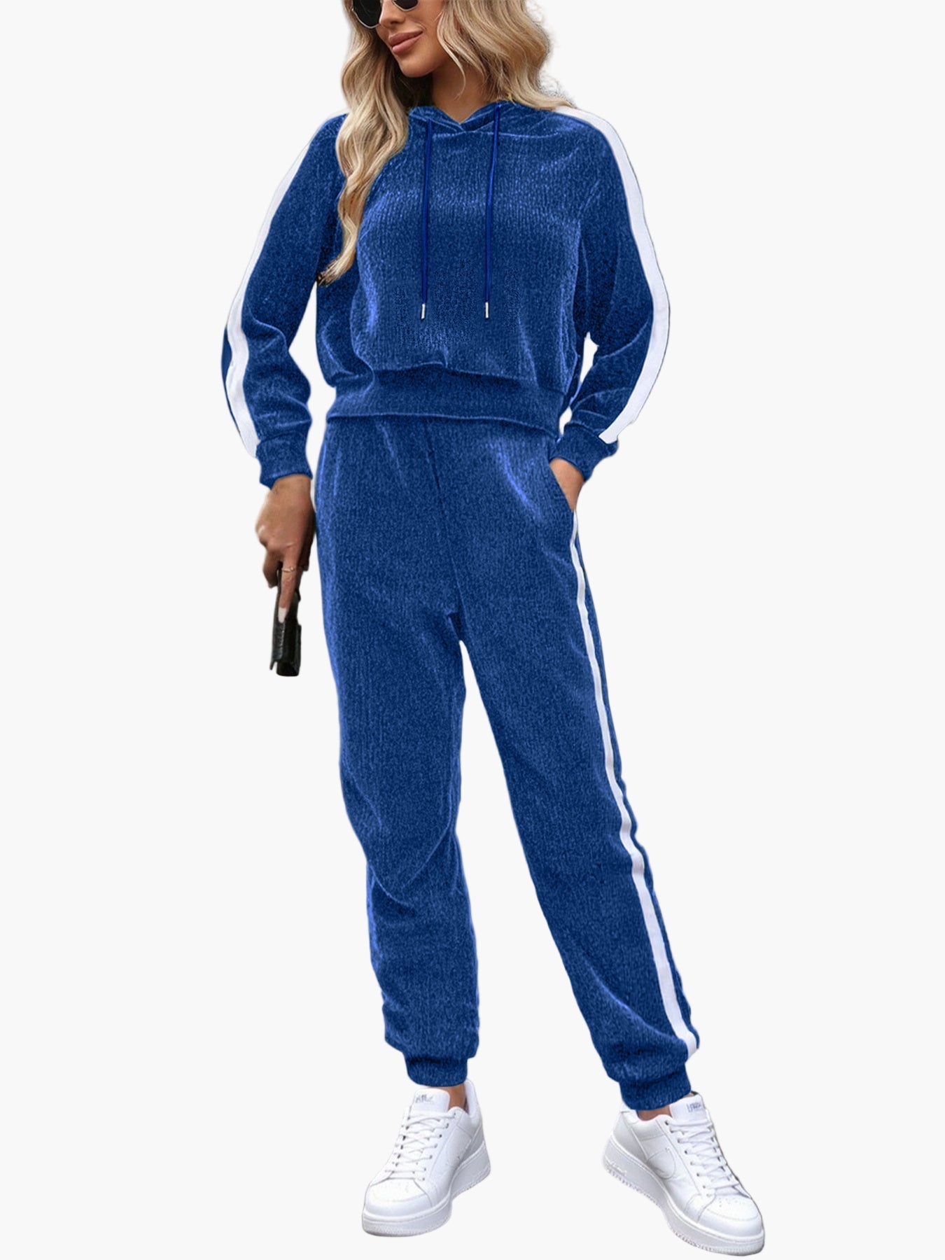 Set Completo Tuta Donna con Felpa con Cappuccio e Pantaloni Jogging – Outfit Sportivo Casual