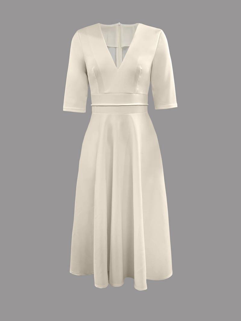 Abito da cocktail elegante da donna con scollo a V per occasioni speciali e feste in giardino