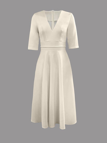 Abito da cocktail elegante da donna con scollo a V per occasioni speciali e feste in giardino