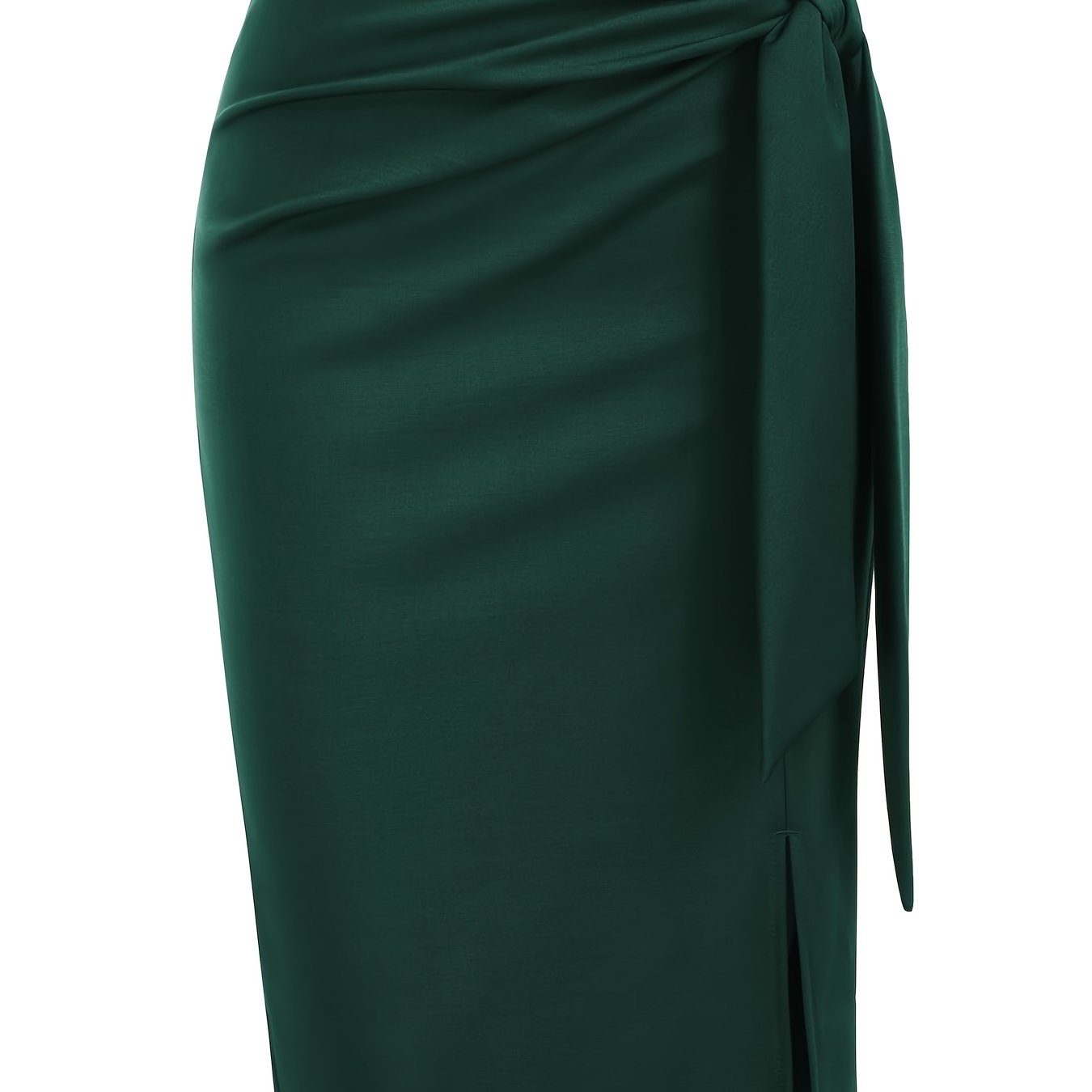Gonna midi elegante da donna con dettaglio nodo e spacco – Perfetta per ufficio ed eventi