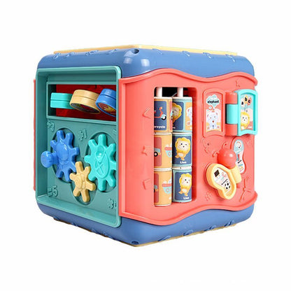 Cube d'apprentissage Montessori pour enfants – Jouet à six faces avec labyrinthe, engrenages et activités – Jouet éducatif précoce
