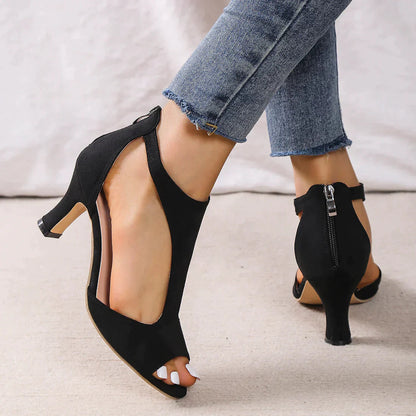 Damen Sandalette mit Absatz – Elegante T-Strap High Heels für festliche Anlässe und Alltag