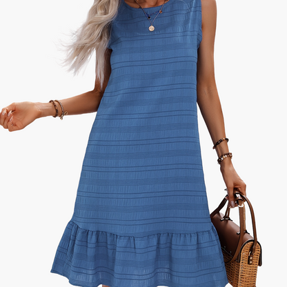 Abito da donna senza maniche con volant – Stile estivo elegante per vacanze e vita quotidiana