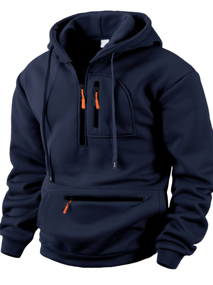 Hoodie mit Reißverschluss, Kängurutasche & Kapuze für Herren