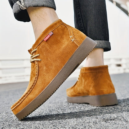 Herren Desert Boots mit Schnürung in Wildleder-Optik und Profilsohle