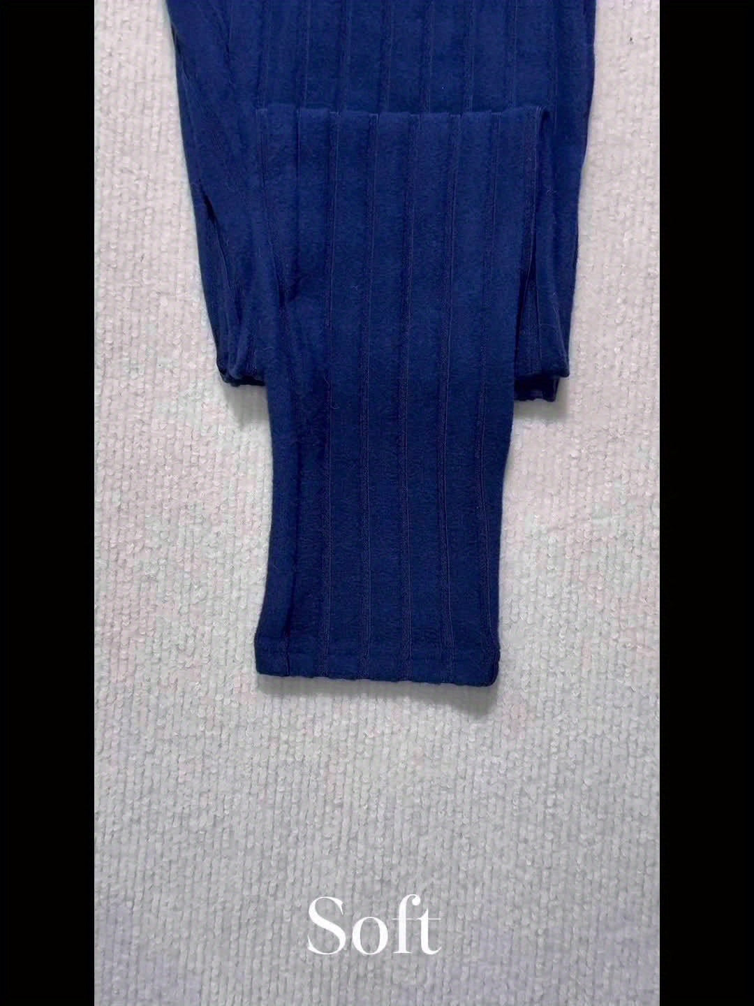 Damen Gerippte Strickhose mit Kordelzug Hoher Bund Braun