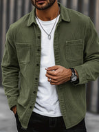 Bryce | Overshirt met lange mouwen, zakken en knopen voor heren