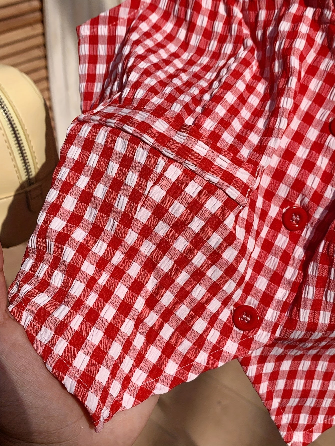 Damska kraciasta kamizelka z dekoltem w serek w stylu vintage – elegancka bezrękawnikowa krótka kamizelka na wiosnę i lato
