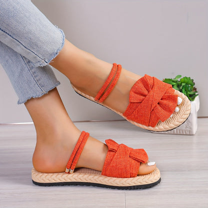Damen Sommer Sandalen mit Schleife und Knöchelriemen – Bequeme Freizeitschuhe für Alltag & Urlaub