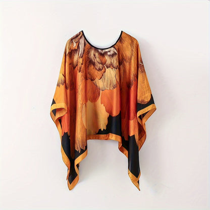 Blusa poncho bohemia para mujer – elegante capa para playa y uso diario