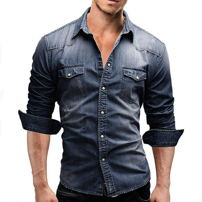Francis – Camicia slim fit da uomo a maniche lunghe tinta unita