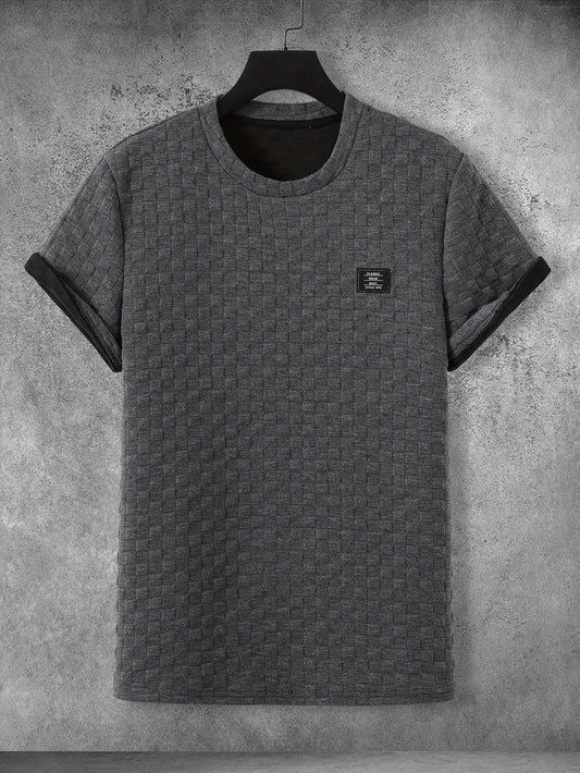 Heren modern T-shirt met wafelstructuur en korte mouwen voor dagelijks gebruik en vrije tijd
