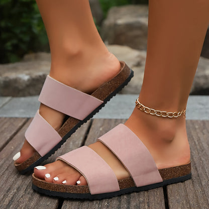 Sandales confort pour femmes à double bride – Mules d'été confortables pour loisirs et quotidien