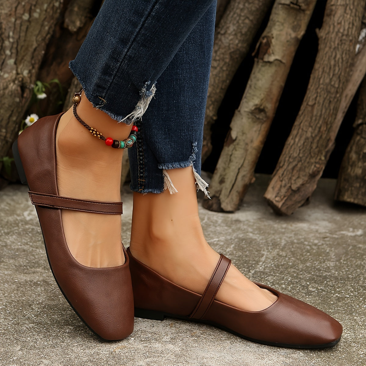 Damen Mary Jane Ballerinas – Elegante Freizeit- & Alltagsschuhe mit Riemchen, modischer Flats-Stil