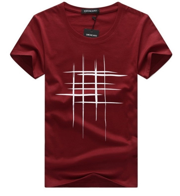 Heren T-shirt met moderne abstracte lijnprint, casual streetwear