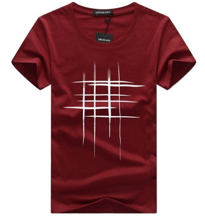 Heren T-shirt met moderne abstracte lijnprint, casual streetwear