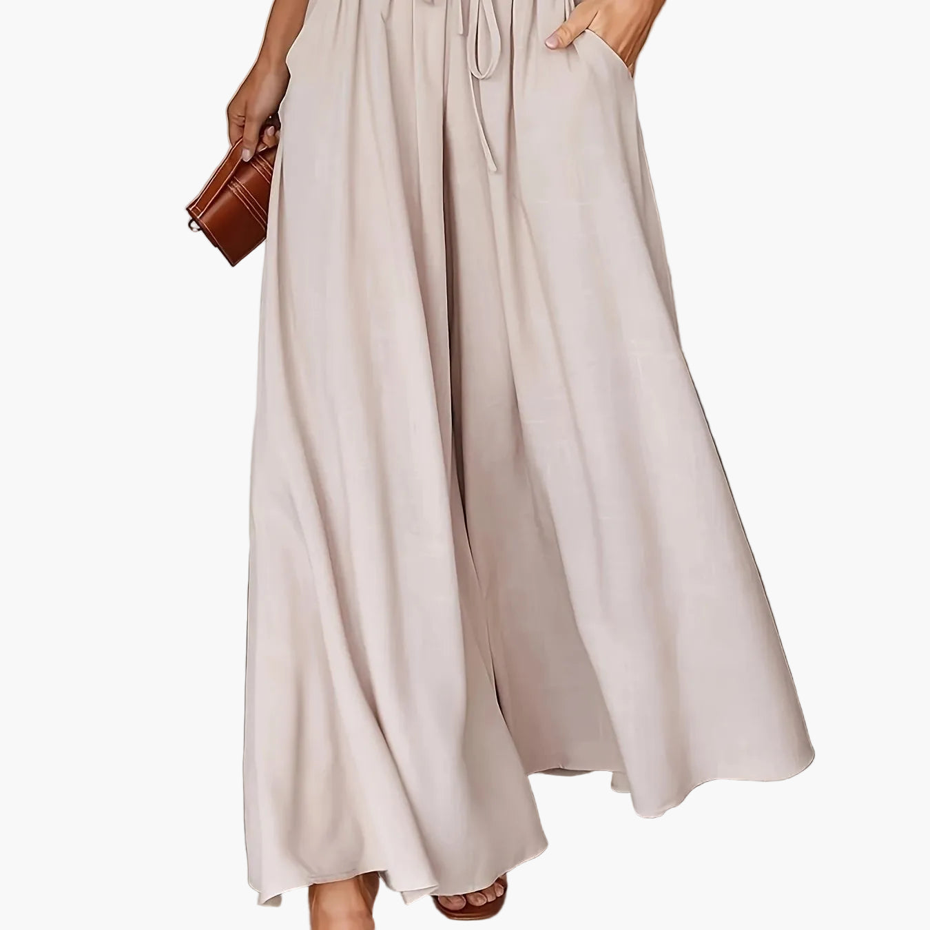 Pantaloni palazzo a vita alta da donna con cintura a fiocco – Stile elegante casual per tutti i giorni e ufficio