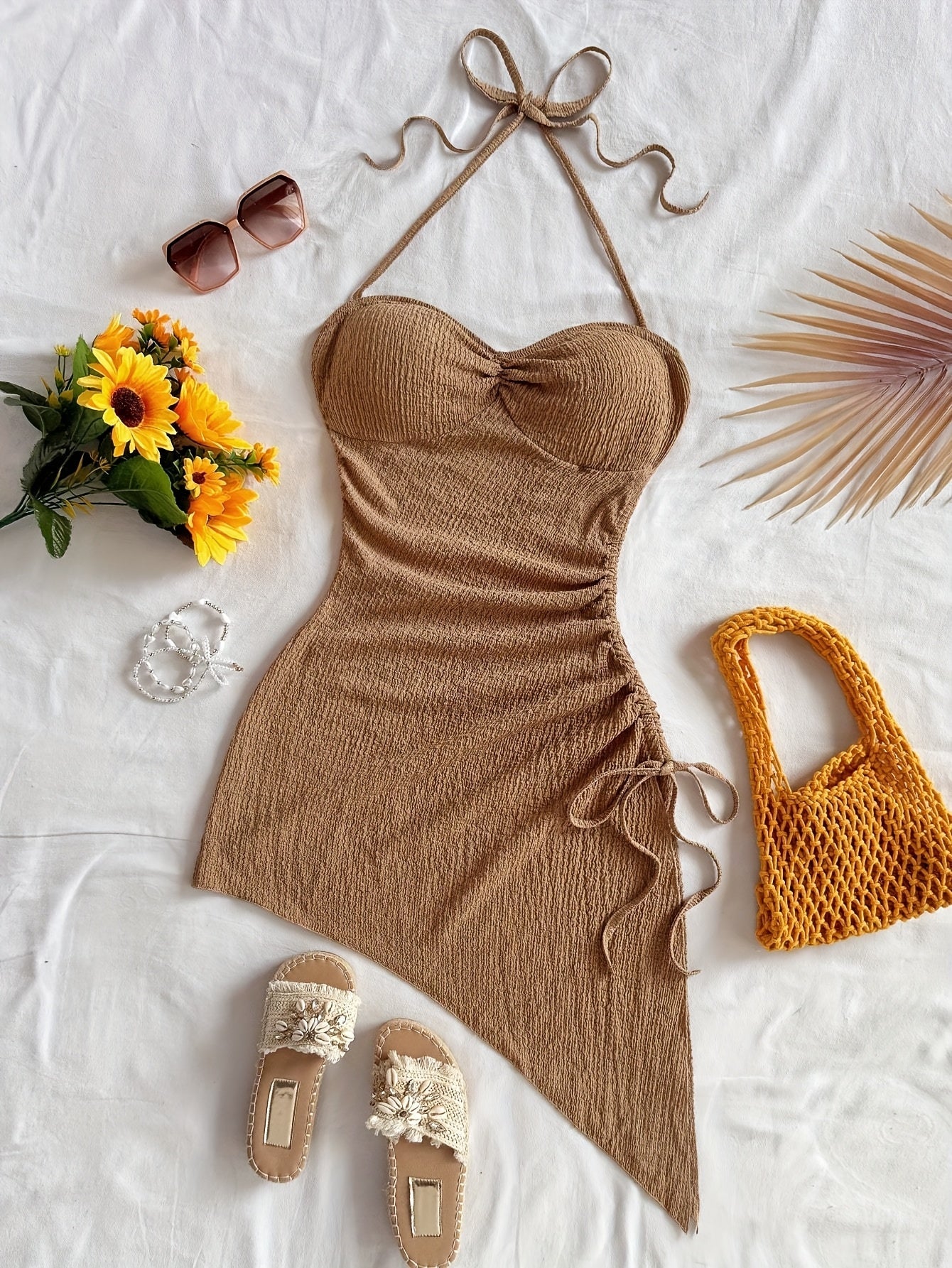Vestido bodycon de mujer con escote corazón y dobladillo asimétrico – Perfecto para fiestas de verano y conjuntos de vacaciones