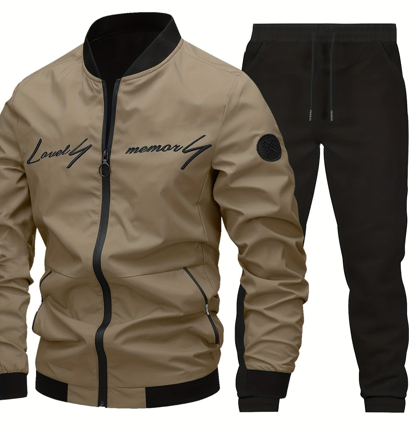 Veste bomber décontractée homme avec broderie – Look moderne et casual pour le quotidien et les voyages