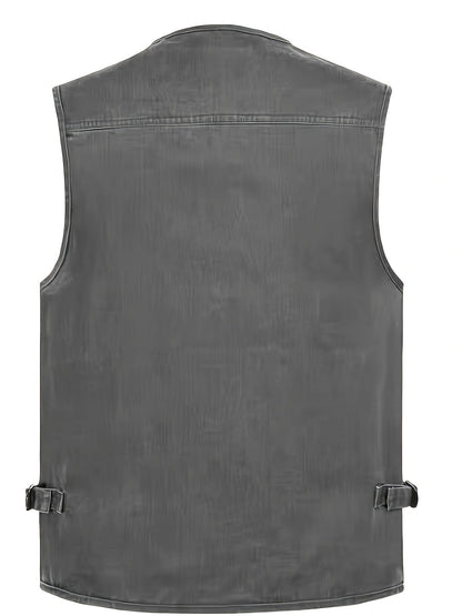 Veste outdoor homme avec plusieurs poches pour la pêche, la randonnée et les loisirs