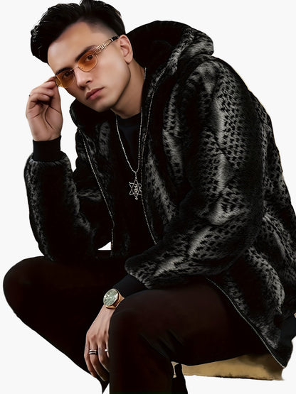 Chaqueta con capucha para hombre en look de tendencia para otoño e invierno – Declaración de moda cálida para tiempo libre y uso diario