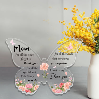 Sommerfugledekoration med tekst til mor – vintage stil, gave til kvinder, morsdagsgave, dekoration til hjemmet