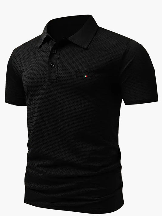 Heren poloshirt casual met geometrisch patroon en knoopsluiting – perfect voor dagelijks gebruik en vrije tijd