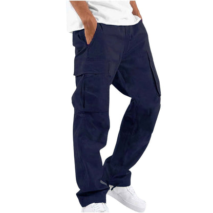 Pantalon cargo pour homme style streetwear – Pantalon décontracté confortable à coupe droite avec grandes poches