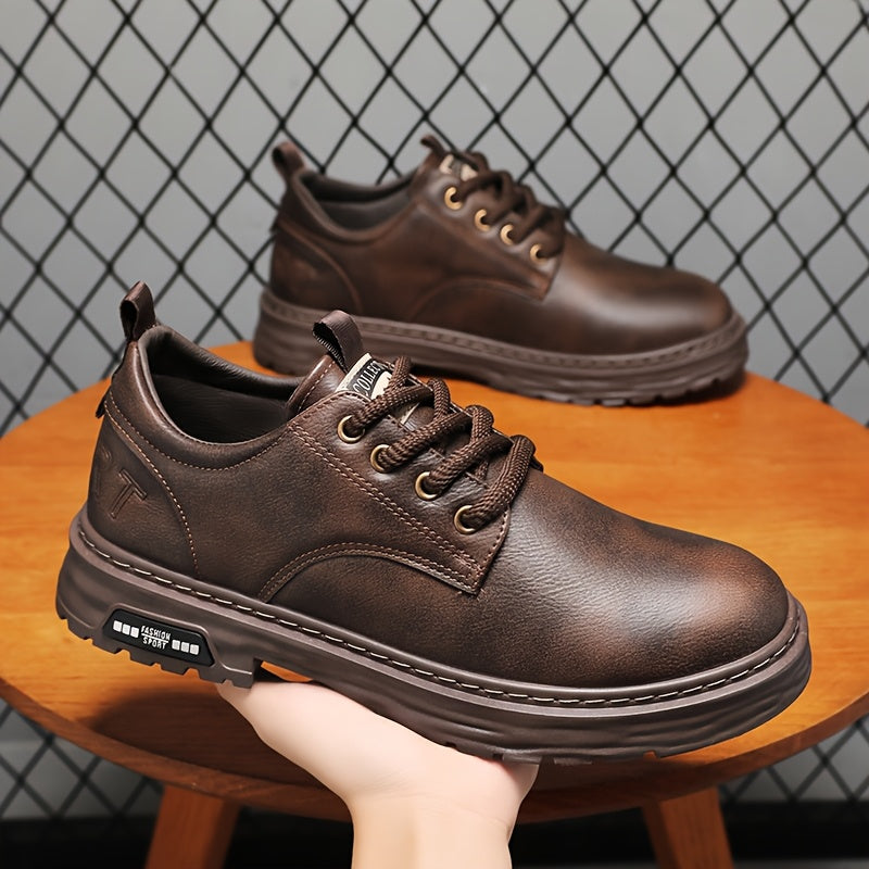 Herren Schnürschuh Casual mit Profilsohle Schwarz