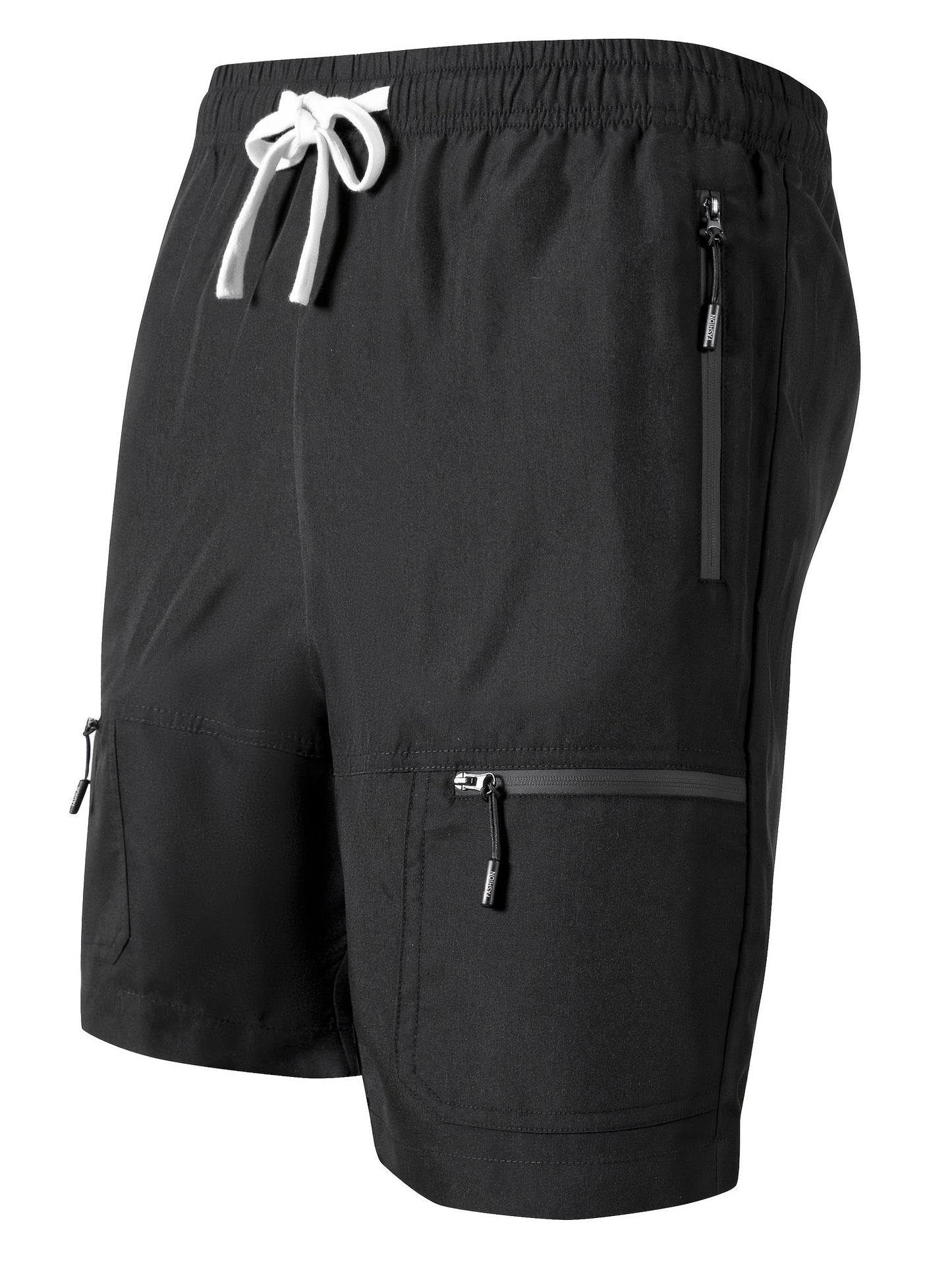 Herre sportshorts med lynlåslommer og snøre – Ideelle til træning og fritid