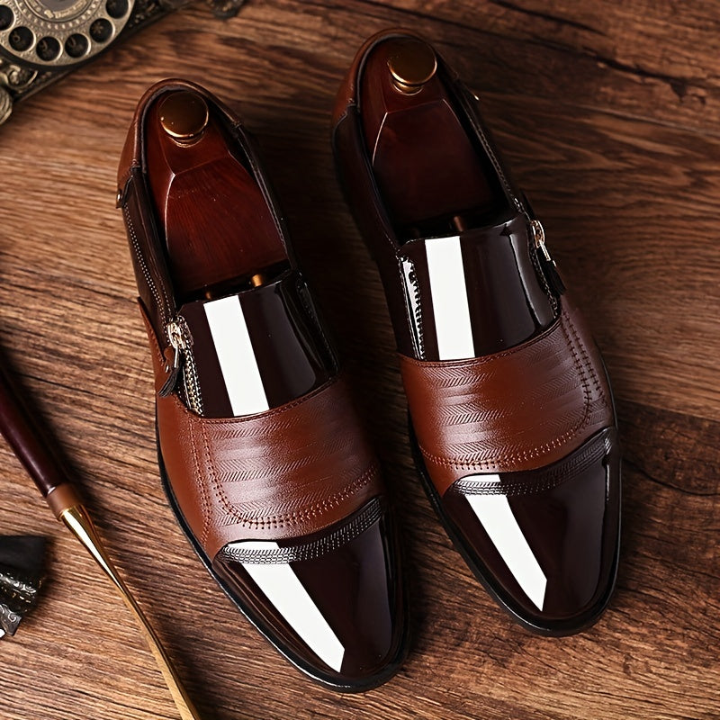 Herren Business-Slipper im eleganten englischen Stil – Klassische Anzugschuhe mit Reißverschluss