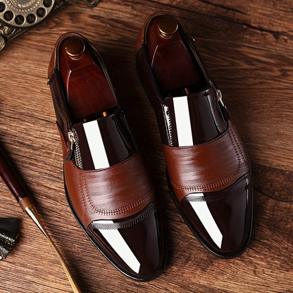 Herren Business-Slipper im eleganten englischen Stil – Klassische Anzugschuhe mit Reißverschluss