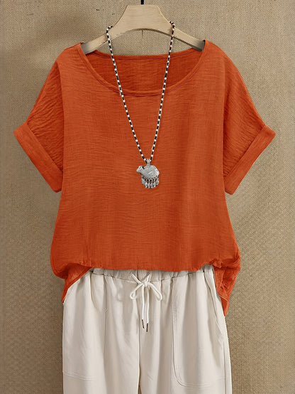 Dames zomerse blouse met korte mouwen – losse casual stijl voor dagelijks gebruik en vrije tijd