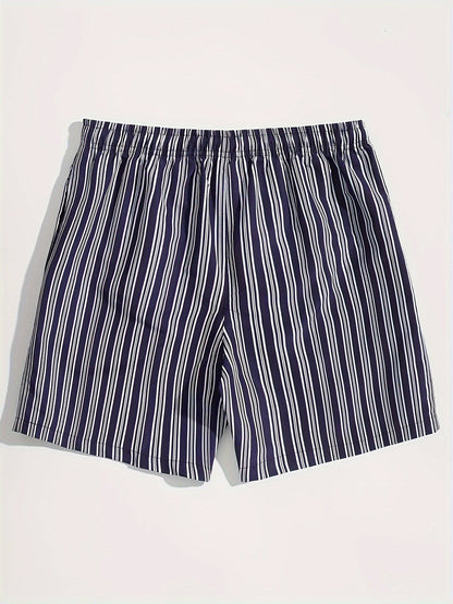 Shorts de bain homme à rayures – Coupe décontractée, style élégant pour les loisirs, parfait pour la plage et la piscine