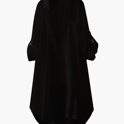 Dame langærmet skjortekjole med knaplukning – afslappet oversize-stil til forår og sommer