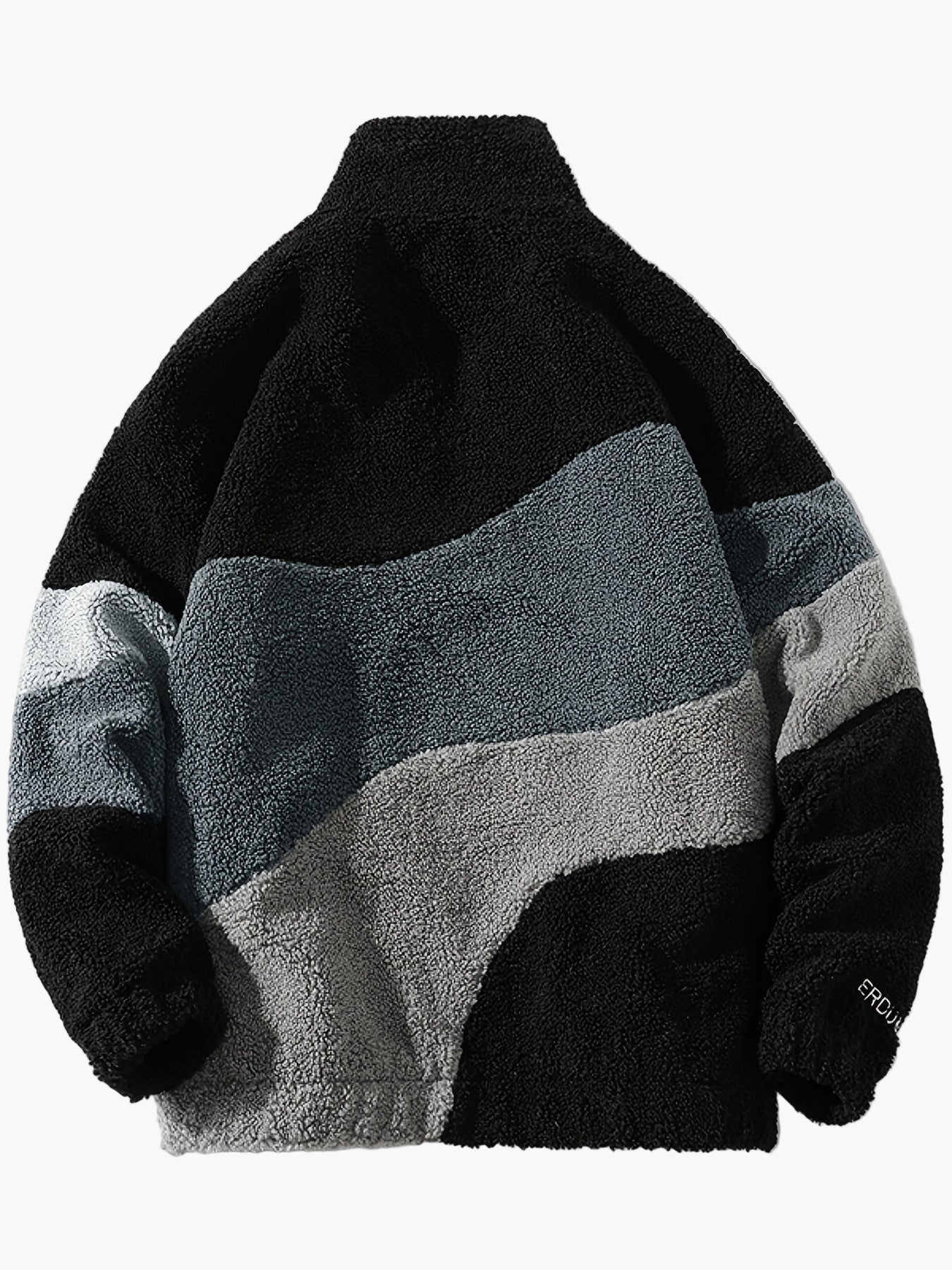 Herre preppy stil softshelljakke med farveblok-design og ståkrave – Fritidsjakke med lynlås