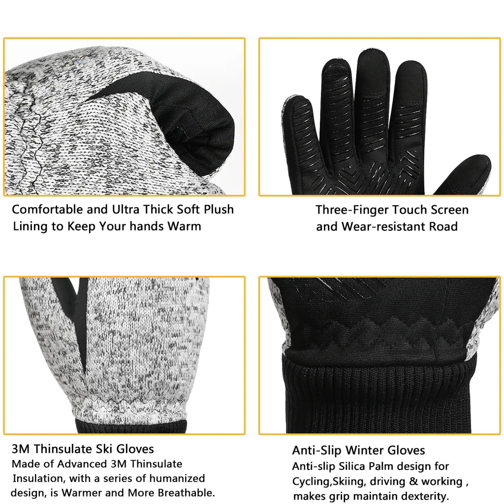 Touchscreen-fietshandschoenen voor heren met antislip
