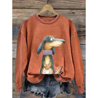 Sweater voor dames met ronde hals en lange mouwen