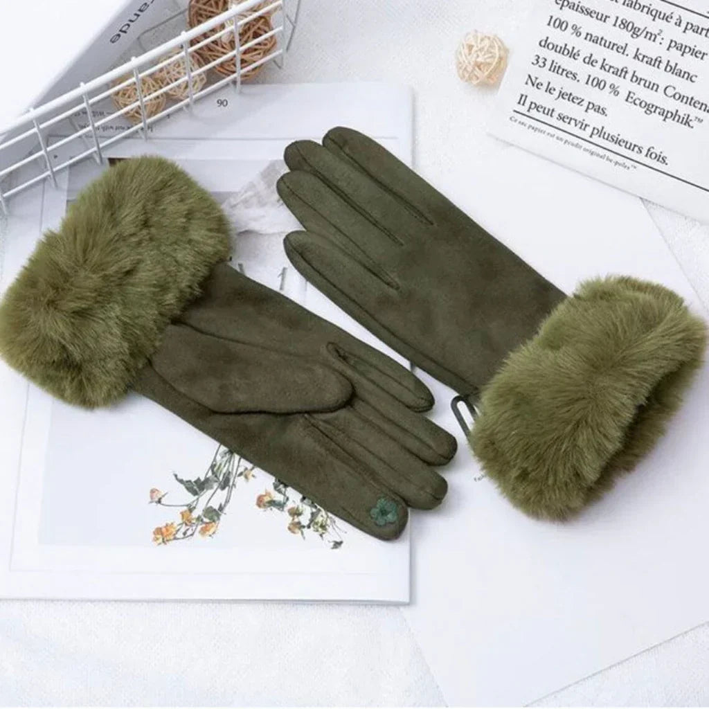 Winterhandschoenen met imitatiebont