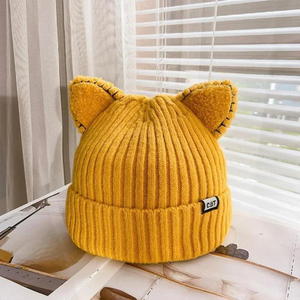 PurrWarm | Gebreide wintermuts met kattenoortjes